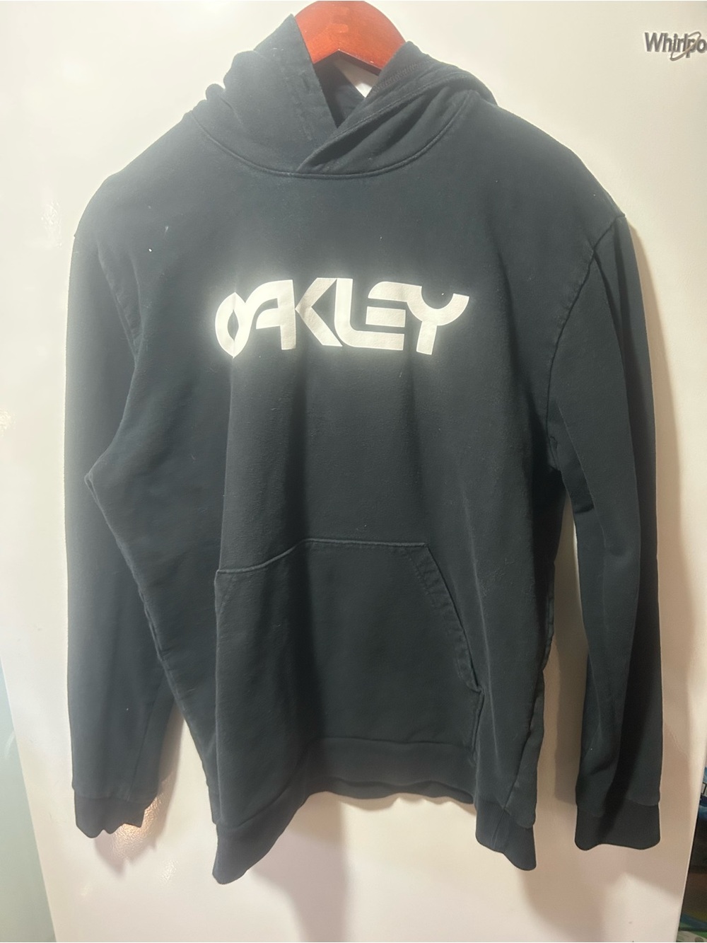 Oakley Black Pullover Hoodie with White Logo